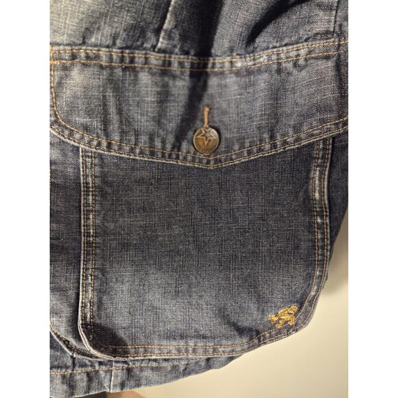 Raider Denim Jacket Mens XXLT Tall Chore Coat Farmhouse Utility Blue Distressed - Picture 5 of 12